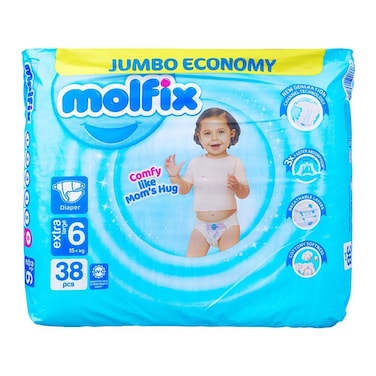 Molfix Unique Extra Large Size 6 (15+ kg) 38 pcs