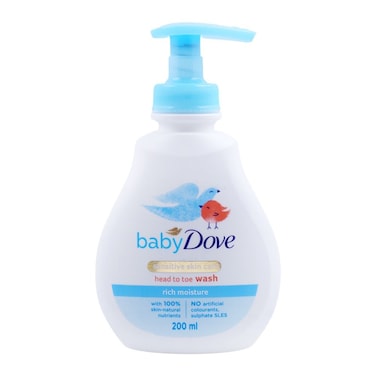 Dove Baby Head To Toe Wash Rich Moisture Paraben &amp; Sulfates Free 200ml