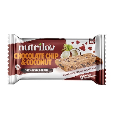 Nutrilov Granola Bar Chocolate Chip &amp; Coconut 40 gr