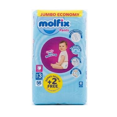 Molfix Baby Diaper Pants Midi Size 3 56pcs (4kg to 9kg)