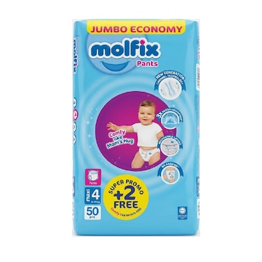 Molfix Maxi Size 4 Diaper Pants 9-14 kg 50pcs