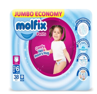 Molfix Pant Culottes 6 Extra Large 15+ kg 38 pcs