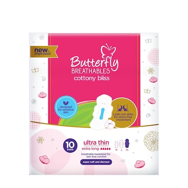 Butterfly Breathable Extra Long 10 pcs