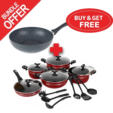 Cook Tech Non-Stick Cookware Set 16 pcs - (Buy &amp; Get Free)