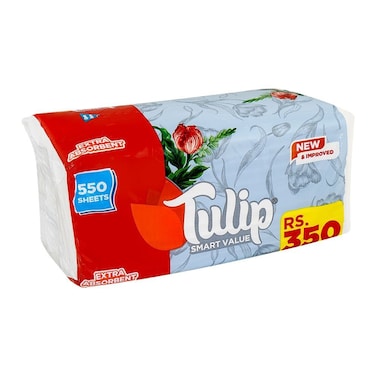Rose Petal Tulip Smart Value Tissues 550 Sheets