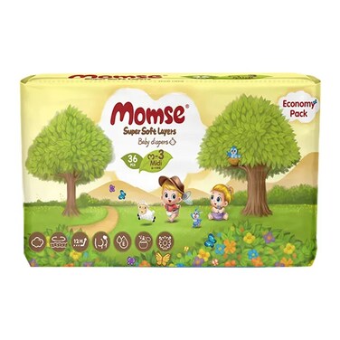 Momse Economy Baby Diapers Medium 36pc