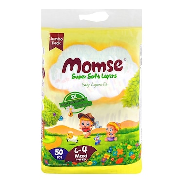 Momse Baby Diapers Large 50pc
