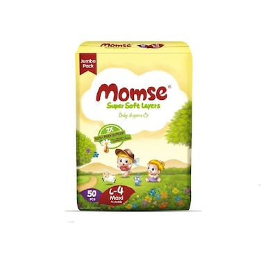 Momse Jumbo Diaper Size 4 Large 50pc