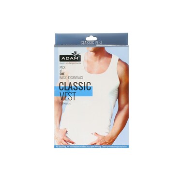 Adam Men's Classic Vest White Small
