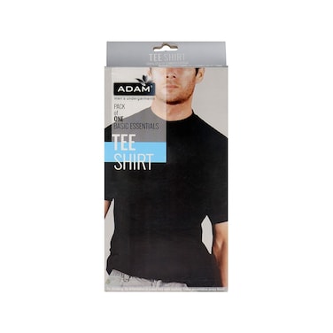 Adam Men's Half Sleeves T-Shirt Black Large