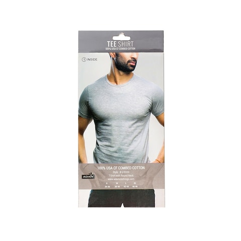 Adam Men Half Sleeves T-Shirt Gray Medium