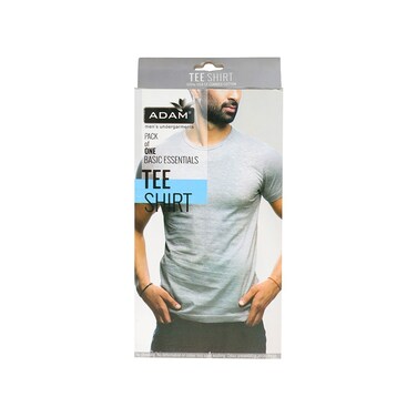 Adam Men Half Sleeves T-Shirt Grey Large