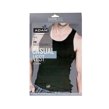 Adam Men's Casual Vest Black Medium