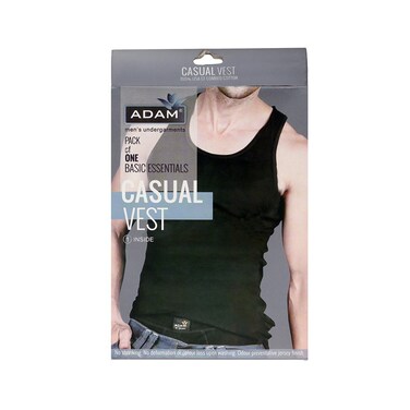 Adam Men Casual Vest Black Large