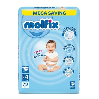 Molfix Unique 3D Technology Size 4 (7 - 14 kg) 72 pcs
