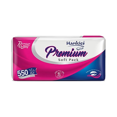 Hankies Premium Facial Tissues 2Ply x 550 Sheets