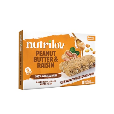 Nutrilov Granola Bars Peanut Butter &amp; Raisin 6 x 45 gr Granola Bars