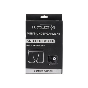 LA Collection Men's Undergarment Knitted Boxer Black Small