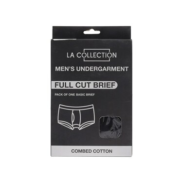 LA Collection Men&#39;s Undergarment Full Cut Brief Black X-Large