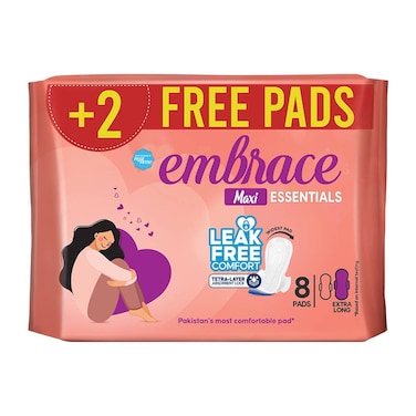 Embrace Essentials Maxi Extra Long 8 Pads