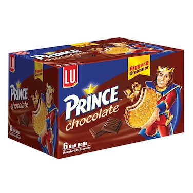 LU Prince Chocolate Sandwich Biscuits 8 Half Rolls