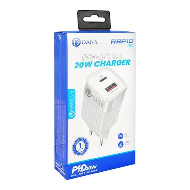 Dany Dual Port Charger R20 20Watts White