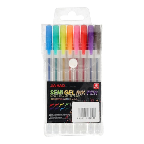 Semi Gel Ink Pen 8 Pcs