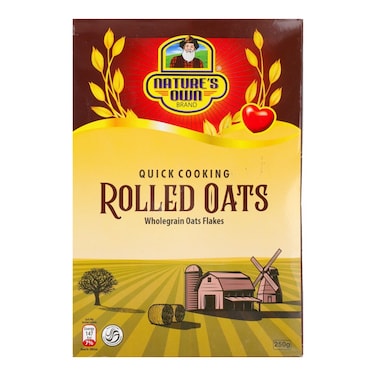 Nature's Own Quick Cooking Rolled Oats Wholegrain Oat Flakes 250g