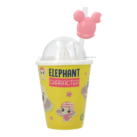 Elephant Glass Straw Cup