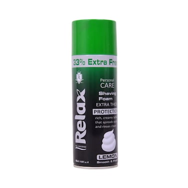 Relax Shaving Foam Extra Thick Lemon Smooth &amp; Fresh 400ml