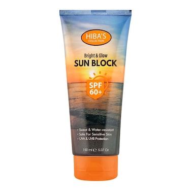 Hiba's Collection Bright &amp; Glow Sun Block SPF 60+ 150ml