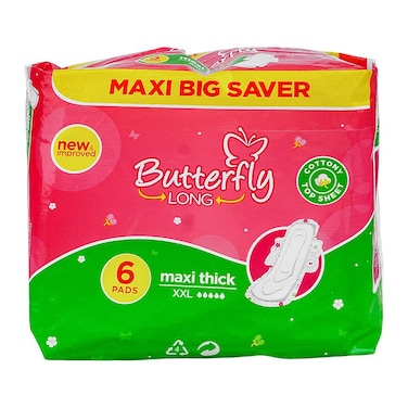 Butterfly Long Maxi Thick Sanitary Napkins 6 XXL