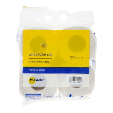 My Choice White Toilet Roll 2 Ply Rolls 4 Pcs