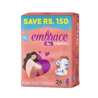 Embrace Essentials Maxi Extra Long 26 Pads