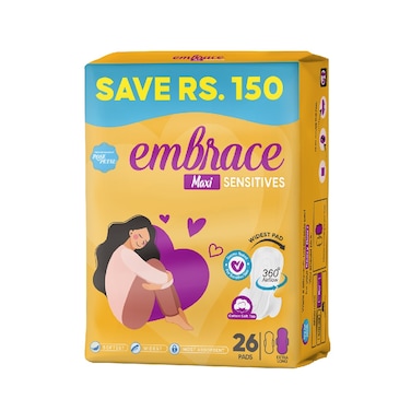 Embrace Sensitive Maxi Extra Long 26 Pads