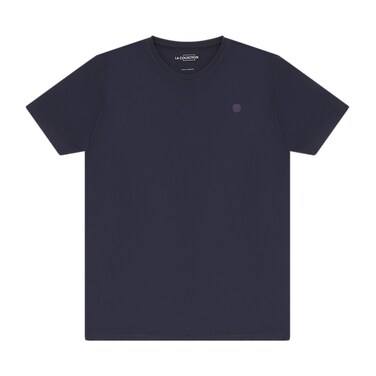 LA Collection Men Basic T-Shirt Navy Blue 2 XL