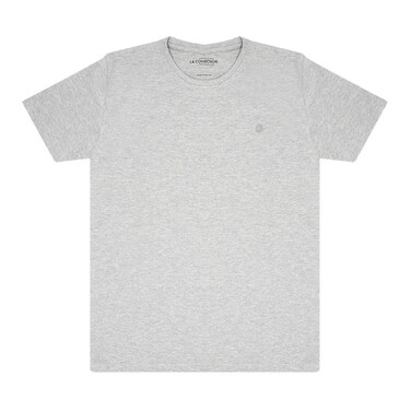 LA Collection Men Basic T-Shirt Heather Grey X Large