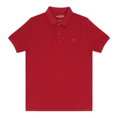 LA Collection Men Basic Polo T-Shirt Maroon Medium