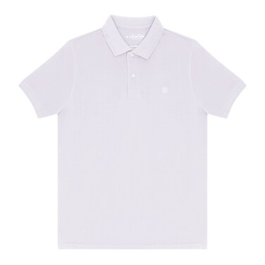 LA Collection Men Basic Polo T-Shirt White Medium