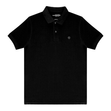 LA Collection Men Basic Polo T-Shirt Black X Large
