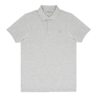 LA Collection Men Basic Polo T-Shirt Heather Grey Large