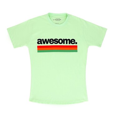 LA Collection Ladies Printed T-Shirt Sea Green Medium