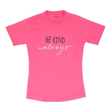 LA Collection Ladies Printed T-Shirt Pink Medium