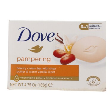 Dove Pampering Beauty Cream Bar Soap With Shea Butter &amp; Warm Vanilla Scent 135 gr