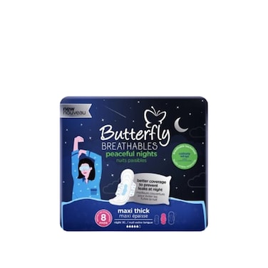 Butterfly Breathables Dreamy Nights Maxi Thick  Night XL 8 Pads
