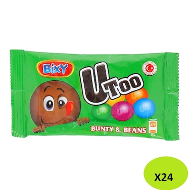 Bixy U Too Bunty Beans Green 45g (Pack Of 24)