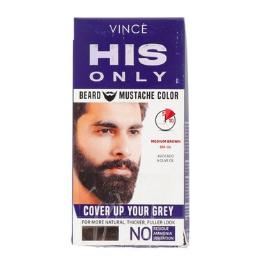 Vince His Only Beard Mustache Color Medium Brown (BM-04)