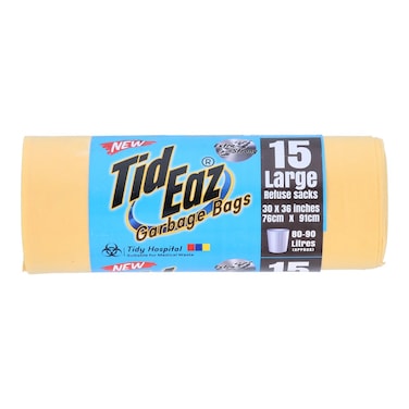 Tid Eaz Refuse Sacks Large Garbage Bags 15 pcs
