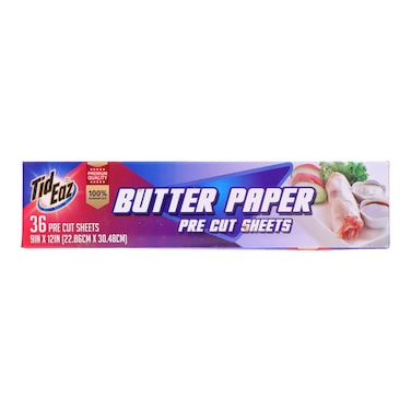 Tid Eaz Butter Paper Pre Cut Sheets (22.86cm x 30.48cm) 36 Pcs