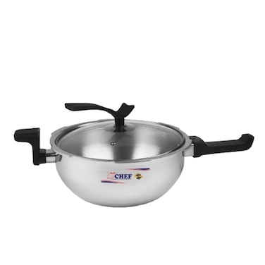 CHEF Majestic Anodized Pressure Cooker Karahi 3Ltr